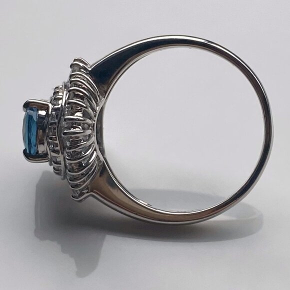 Platinum 2ct GIA Unheated Thai Sapphire and Diamond Ring - Picture 5 of 7